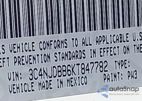 2019 Jeep Compass Latitude 4X4 из США, поврежденный, VIN 3C4NJDBB6KT847782